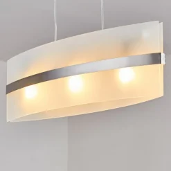 hofstein Suspension Avellino Acier inoxydable, Blanc, 3 lumières