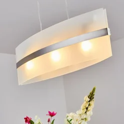 hofstein Suspension Avellino Acier inoxydable, Blanc, 3 lumières