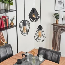 Style Boho-Chic-hofstein Suspension Aveloso Noir, 3 lumières