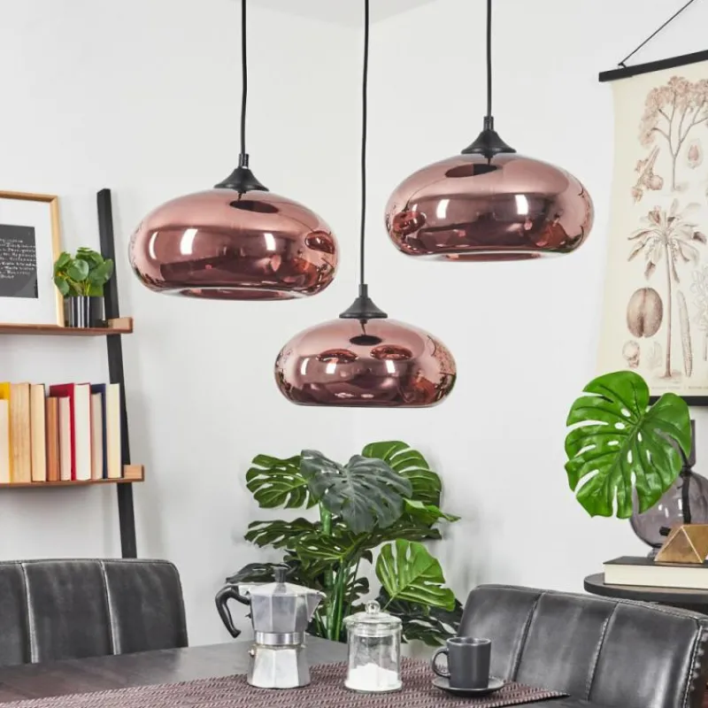 Suspension Verre Fumé-hofstein Suspension Avonlea Noir, 3 lumières