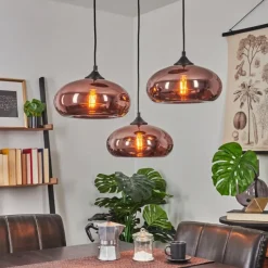 Suspension Verre Fumé-hofstein Suspension Avonlea Noir, 3 lumières