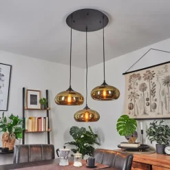 hofstein Suspension Avonlea Noir, 3 lumières