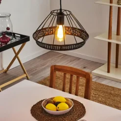Style Boho-Chic-hofstein Suspension Awali Noir, 1 lumière