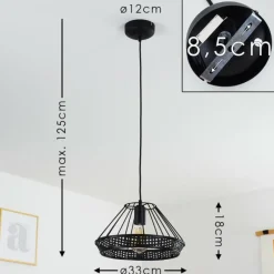Style Boho-Chic-hofstein Suspension Awali Noir, 1 lumière