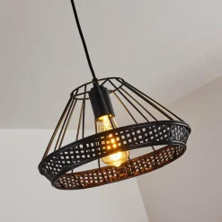 Style Boho-Chic-hofstein Suspension Awali Noir, 1 lumière