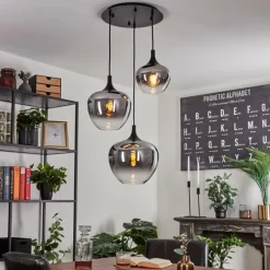 Suspension Verre Fumé-hofstein Suspension Azurara Noir, 3 lumières