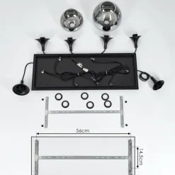 Suspension Verre Fumé-hofstein Suspension Azurara Noir, 6 lumières