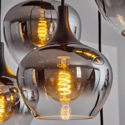 Suspension Verre Fumé-hofstein Suspension Azurara Noir, 6 lumières