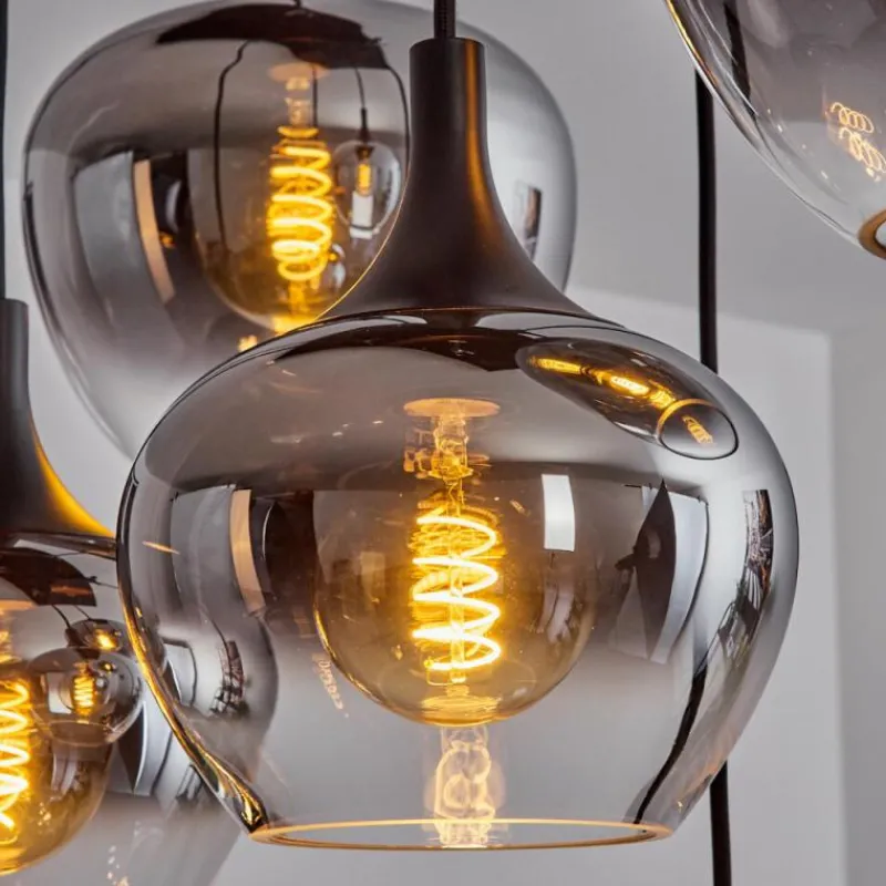 Suspension Verre Fumé-hofstein Suspension Azurara Noir, 6 lumières