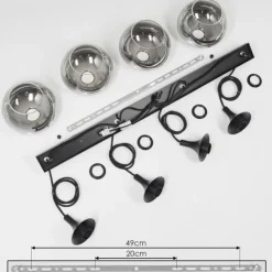 Suspension Verre Fumé-hofstein Suspension Azurara Noir, 4 lumières