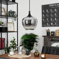 Suspension Verre Fumé-hofstein Suspension Azurara Noir, 1 lumière