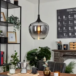 Suspension Verre Fumé-hofstein Suspension Azurara Noir, 1 lumière