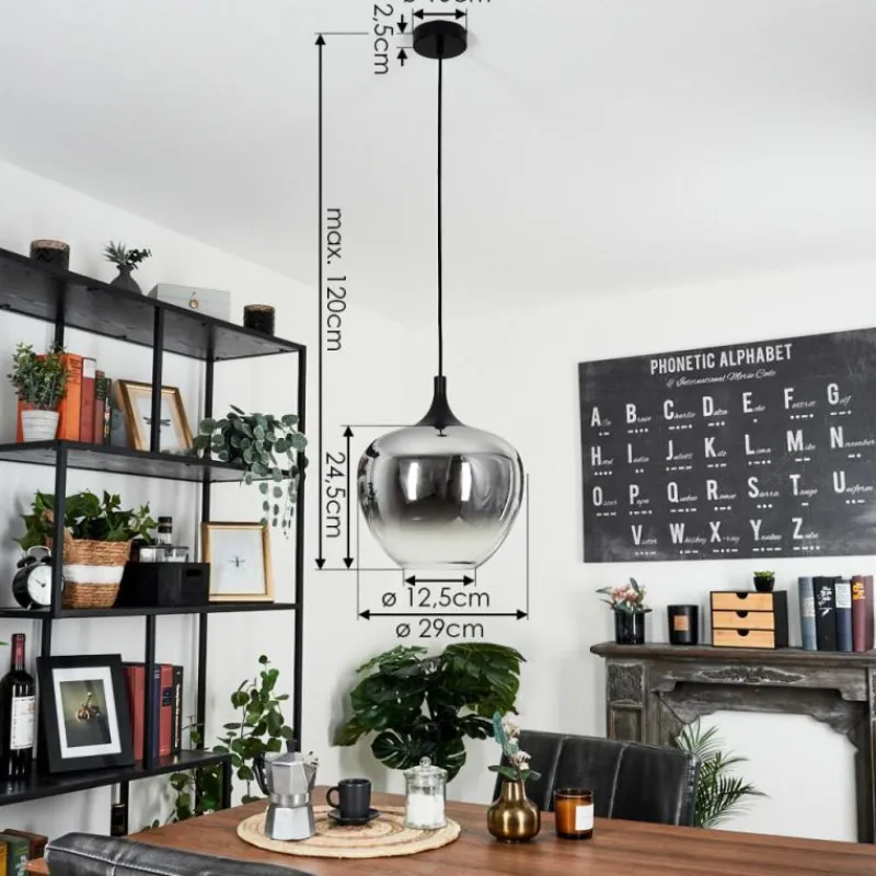 Suspension Verre Fumé-hofstein Suspension Azurara Noir, 1 lumière