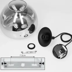 Suspension Verre Fumé-hofstein Suspension Azurara Noir, 1 lumière