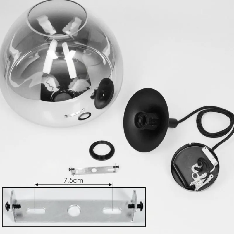 Suspension Verre Fumé-hofstein Suspension Azurara Noir, 1 lumière