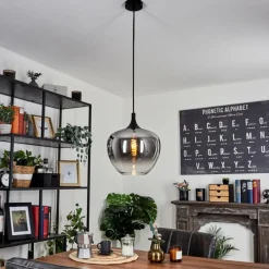 Suspension Verre Fumé-hofstein Suspension Azurara Noir, 1 lumière