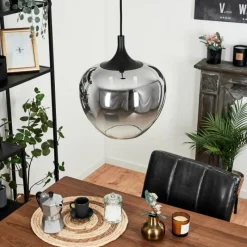 Suspension Verre Fumé-hofstein Suspension Azurara Noir, 1 lumière