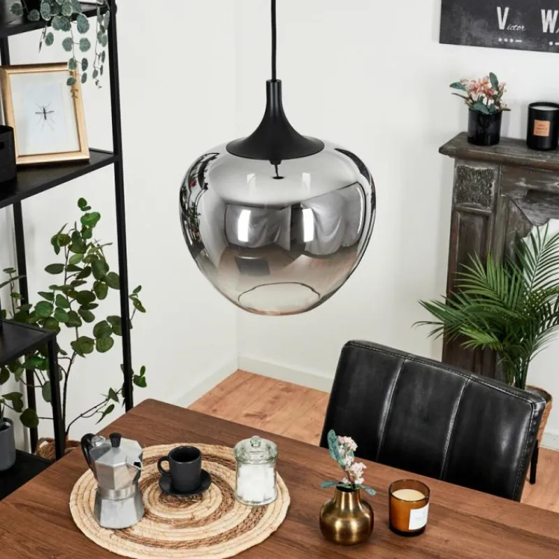 Suspension Verre Fumé-hofstein Suspension Azurara Noir, 1 lumière