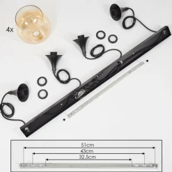 hofstein Suspension Azurara Noir, 4 lumières