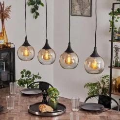 hofstein Suspension Azurara Noir, 4 lumières