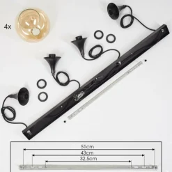 hofstein Suspension Azurara Noir, 4 lumières