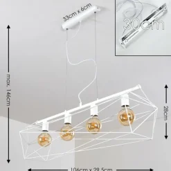 Luminaires Rustiques-hofstein Suspension Babol Blanc, 4 lumières