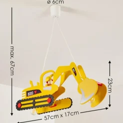 Lampes En Bois-hofstein Suspension Bagger Jaune, 2 lumières