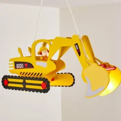 Lampes En Bois-hofstein Suspension Bagger Jaune, 2 lumières