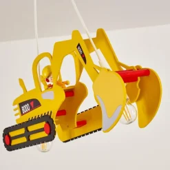 Lampes En Bois-hofstein Suspension Bagger Jaune, 2 lumières