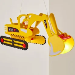 Lampes En Bois-hofstein Suspension Bagger Jaune, 2 lumières