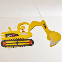 Lampes En Bois-hofstein Suspension Bagger Jaune, 2 lumières