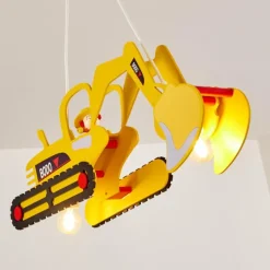 Lampes En Bois-hofstein Suspension Bagger Jaune, 2 lumières