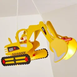Lampes En Bois-hofstein Suspension Bagger Jaune, 2 lumières