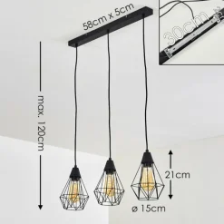 hofstein Suspension Baguio Noir, 3 lumières