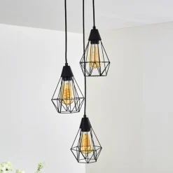 hofstein Suspension Baguio Noir, 3 lumières