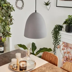 Luminaires Scandinaves-hofstein Suspension Bakou Gris, 1 lumière