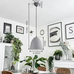 Luminaires Scandinaves-hofstein Suspension Bakou Gris, 1 lumière