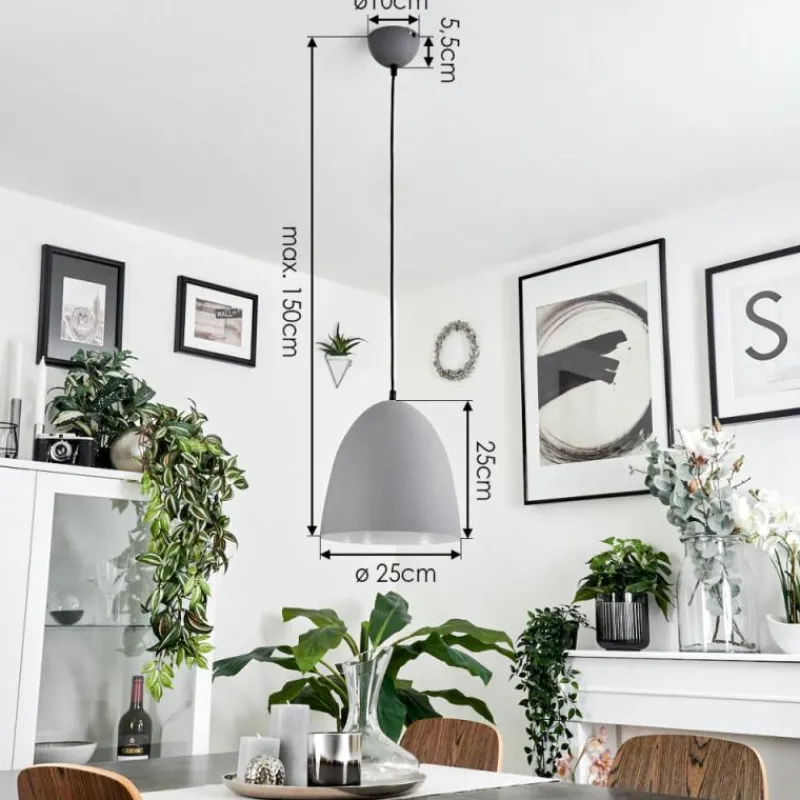 Luminaires Scandinaves-hofstein Suspension Bakou Gris, 1 lumière