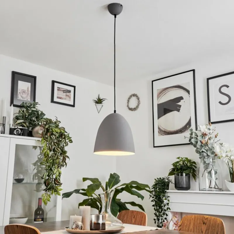 Luminaires Scandinaves-hofstein Suspension Bakou Gris, 1 lumière