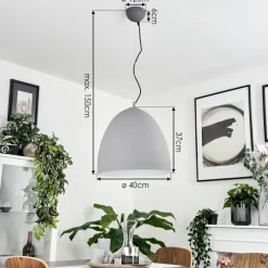 Luminaires Scandinaves-hofstein Suspension Bakou Gris, 1 lumière