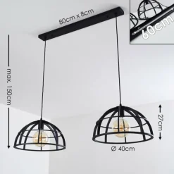 hofstein Suspension Ballarat Noir, 2 lumières