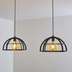 hofstein Suspension Ballarat Noir, 2 lumières