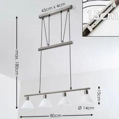 hofstein Suspension Bamenda Nickel mat, 4 lumières