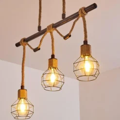 Lampes Industrielles-hofstein Suspension Bangui Brun, Noir, 3 lumières