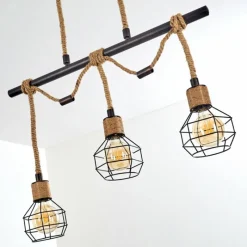 Lampes Industrielles-hofstein Suspension Bangui Brun, Noir, 3 lumières