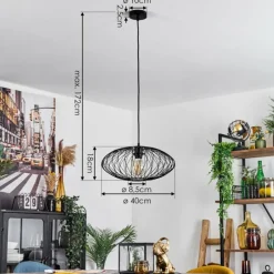 Lampes Industrielles-hofstein Suspension Banleou Noir, 1 lumière