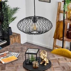 Lampes Industrielles-hofstein Suspension Banleou Noir, 1 lumière