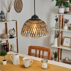 Luminaires Scandinaves-hofstein Suspension Barayn Écru, Noir, 1 lumière