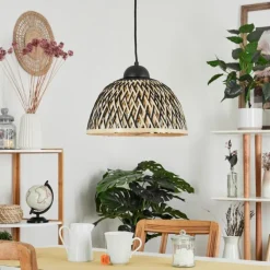 Luminaires Scandinaves-hofstein Suspension Barayn Écru, Noir, 1 lumière