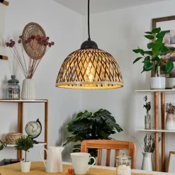Luminaires Scandinaves-hofstein Suspension Barayn Écru, Noir, 1 lumière